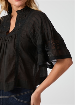 Siama s voile bluse Sort Neo Noir 